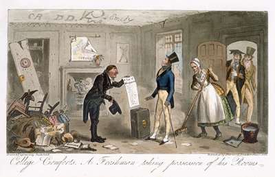 College Comforts, A Freshman Taking Possession of His Rooms, from 
